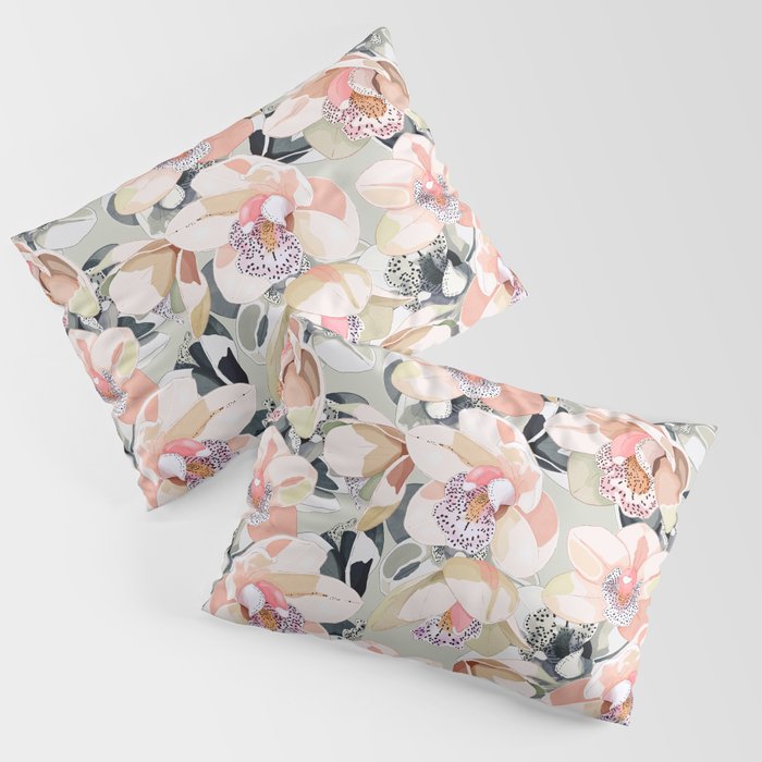 Tropical flowery leafy A Pillow Sham Gallery Image 1