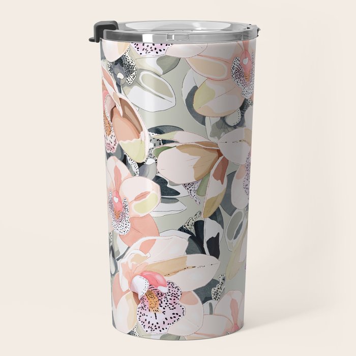 Tropical flowery leafy A Travel Mug Gallery Image 3