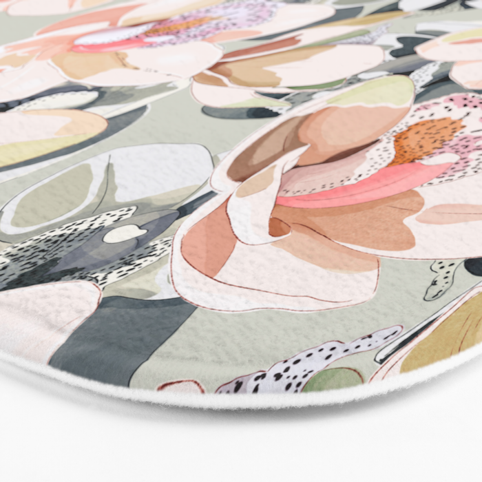 Tropical flowery leafy A Bath Mat Gallery Image 3