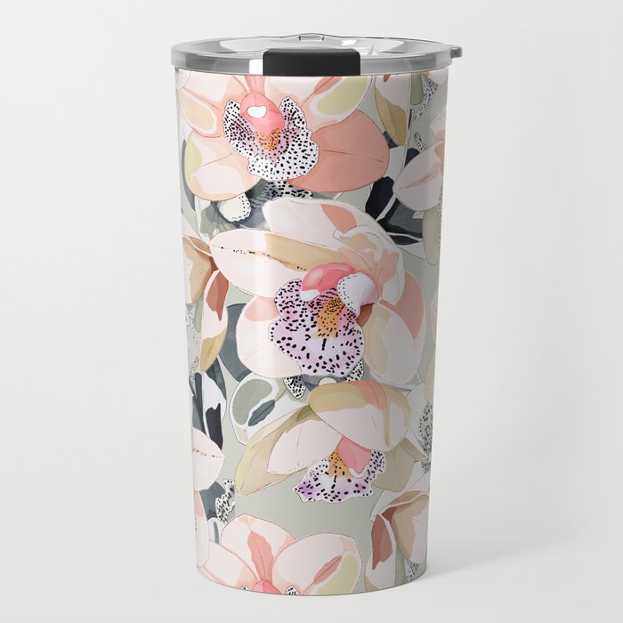Tropical flowery leafy A Travel Mug Gallery Image 1