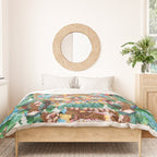 Turquoise Life Of Buddha Thangka Duvet Cover Gallery Image 3