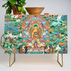 Turquoise Life Of Buddha Thangka Credenza Gallery Image 1