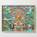 Turquoise Life Of Buddha Thangka Serving Tray Gallery Image 1