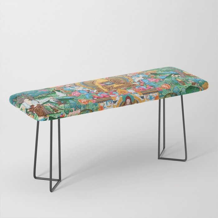 Turquoise Life Of Buddha Thangka Bench Gallery Image 1