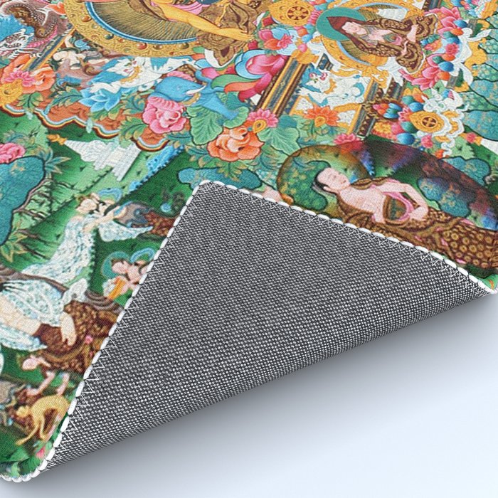 Turquoise Life Of Buddha Thangka Rug Gallery Image 4