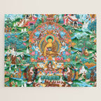 Turquoise Life Of Buddha Thangka Jigsaw Puzzle Gallery Image 1