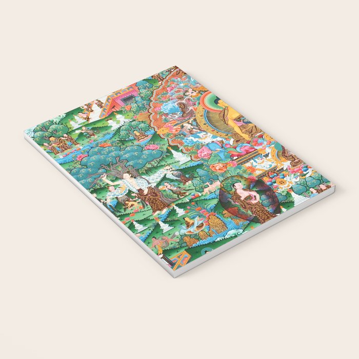Turquoise Life Of Buddha Thangka Notebook Gallery Image 3