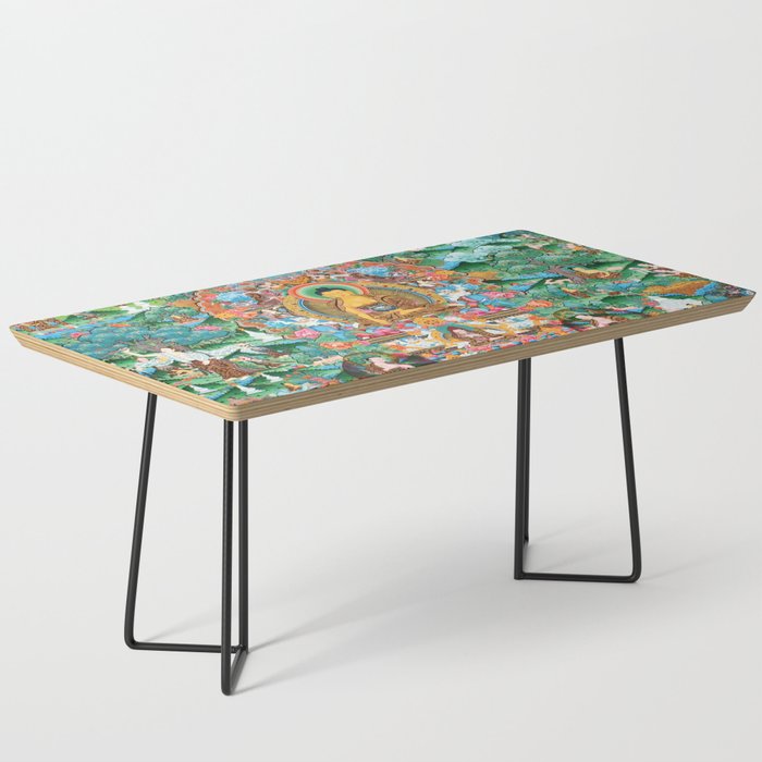Turquoise Life Of Buddha Thangka Coffee Table Gallery Image 1