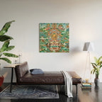 Turquoise Life Of Buddha Thangka Wood Wall Art Gallery Image 2