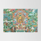Turquoise Life Of Buddha Thangka Rug Gallery Image 2