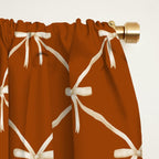 Bows & Ribbons Pattern XIV Rust Window Curtain Gallery Image 2
