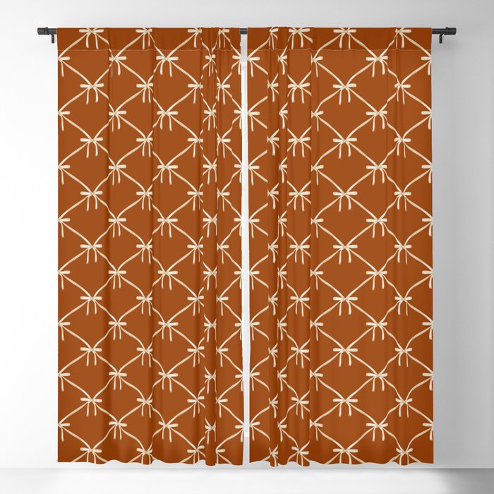 Bows & Ribbons Pattern XIV Rust Window Curtain Gallery Image 5