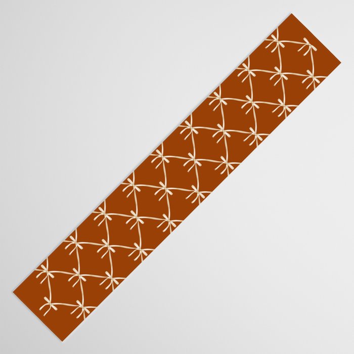 Bows & Ribbons Pattern XIV Rust Table Runner Gallery Image 3