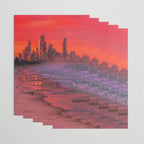 PINK BEACH IN THE FUTURE | waves | ocean | sea | collage | city | vibe | summer | inspiration star Wrapping Paper Gallery Image 3