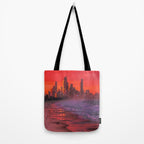 PINK BEACH IN THE FUTURE | waves | ocean | sea | collage | city | vibe | summer | inspiration star Tote Bag Gallery Image 2