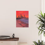PINK BEACH IN THE FUTURE | waves | ocean | sea | collage | city | vibe | summer | inspiration star Poster Gallery Image 2