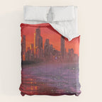 PINK BEACH IN THE FUTURE | waves | ocean | sea | collage | city | vibe | summer | inspiration star Comforter Gallery Image 6
