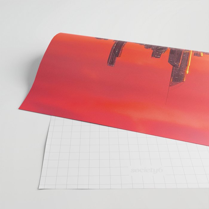 PINK BEACH IN THE FUTURE | waves | ocean | sea | collage | city | vibe | summer | inspiration star Wrapping Paper Gallery Image 2