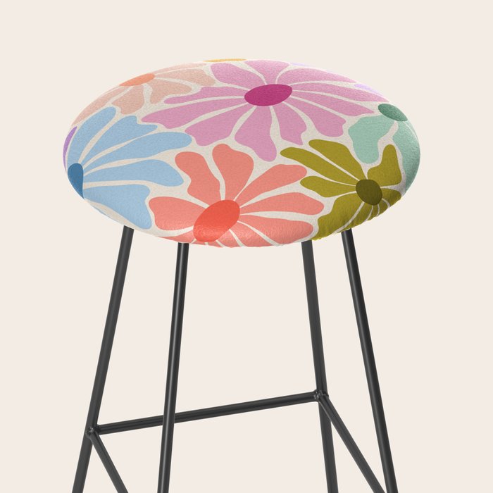 Colors of Joy - Groovy Flowers Stool Gallery Image 2