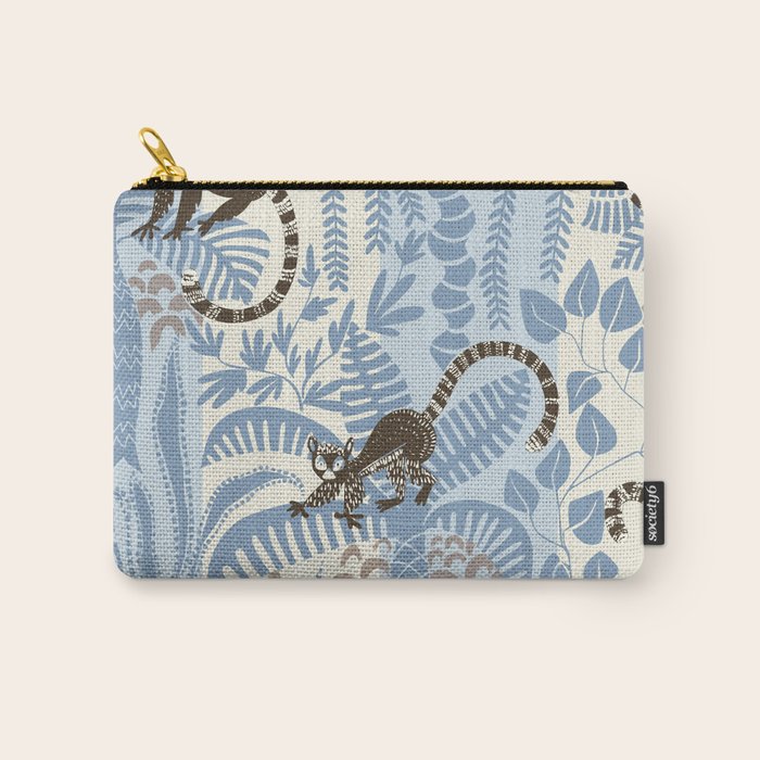 Jungle adventure striped blue Carry All Pouch Gallery Image 1