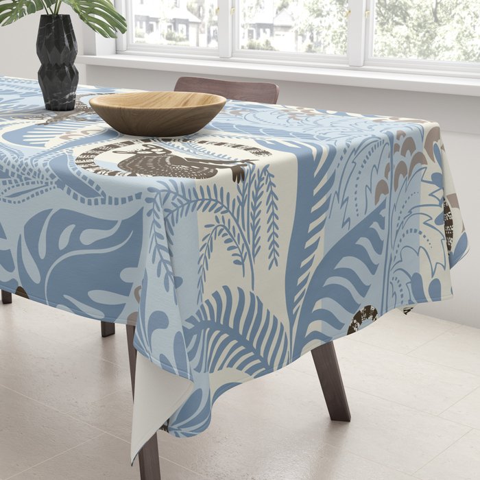 Jungle adventure striped blue Tablecloth Gallery Image 3