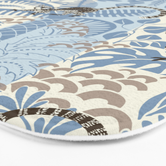 Jungle adventure striped blue Bath Mat Gallery Image 3