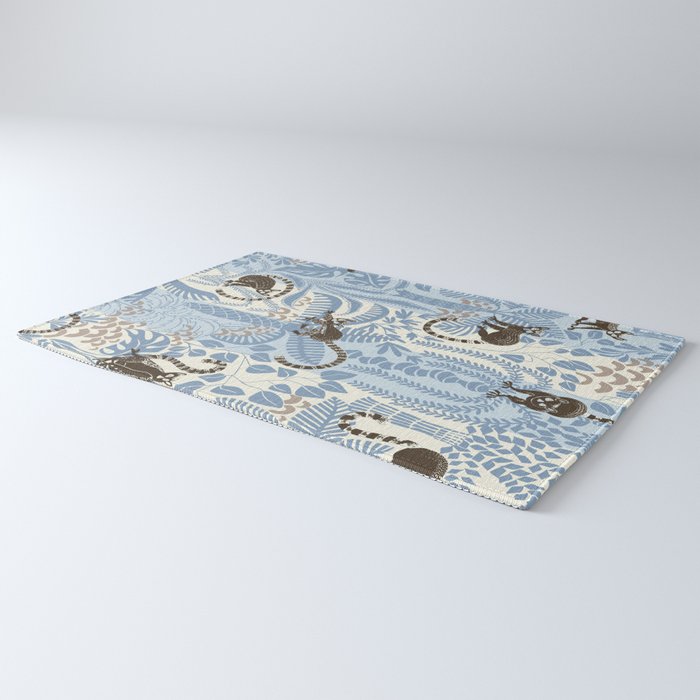 Jungle adventure striped blue Rug Gallery Image 3