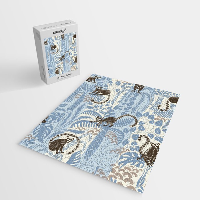 Jungle adventure striped blue Jigsaw Puzzle Gallery Image 2