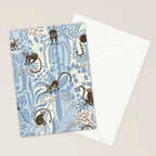 Jungle adventure striped blue Stationery Card Gallery Image 2