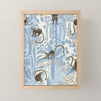 Jungle adventure striped blue Mini Art Print Gallery Image 1