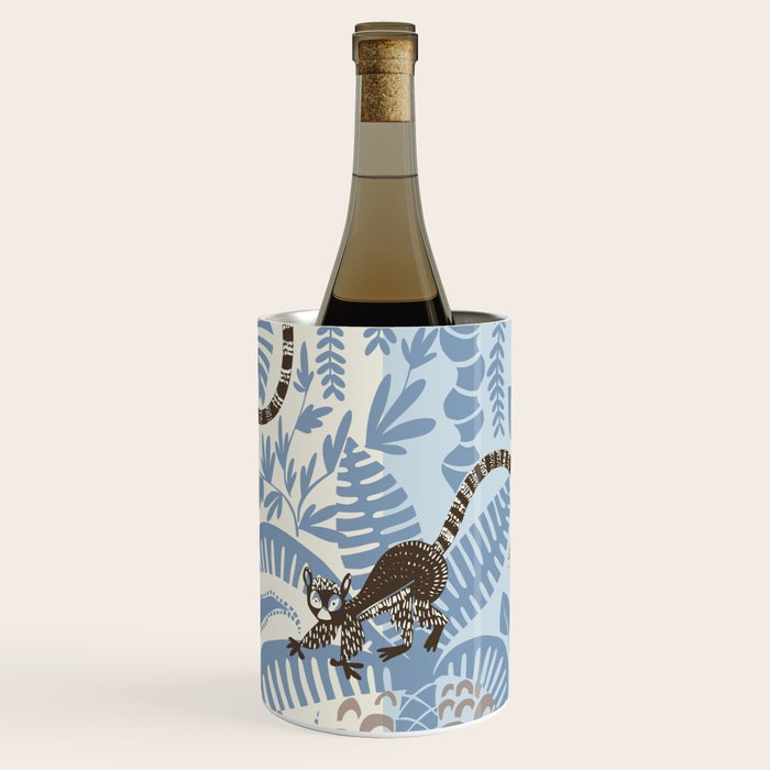 Jungle adventure striped blue Wine Chiller Gallery Image 1