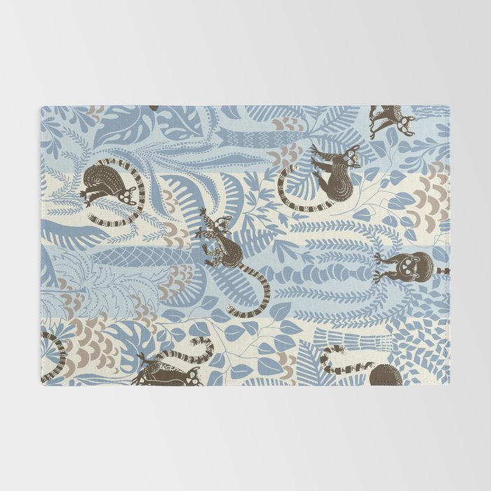 Jungle adventure striped blue Rug Gallery Image 2