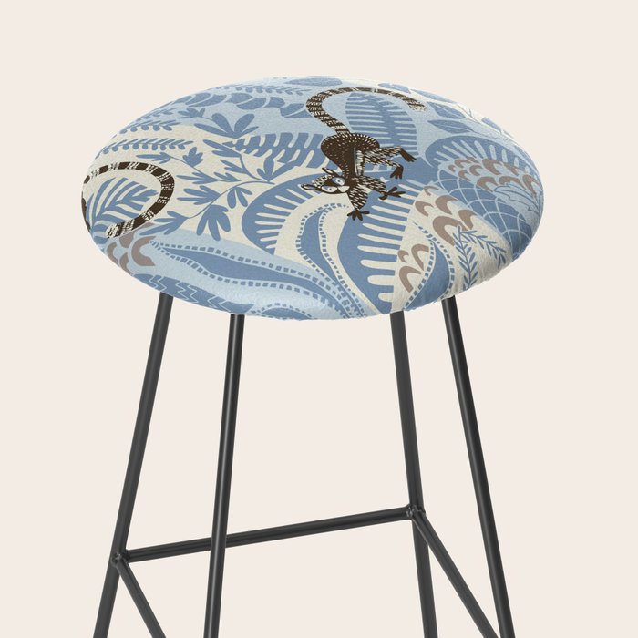 Jungle adventure striped blue Stool Gallery Image 2