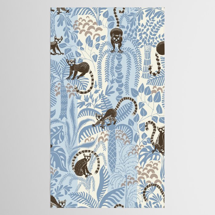 Jungle adventure striped blue Tablecloth Gallery Image 2
