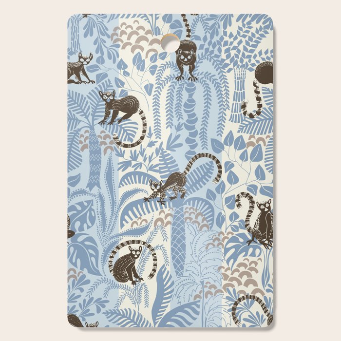 Jungle adventure striped blue Cutting Board Gallery Image 1