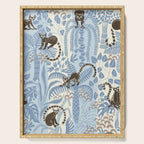 Jungle adventure striped blue Serving Tray Gallery Image 1