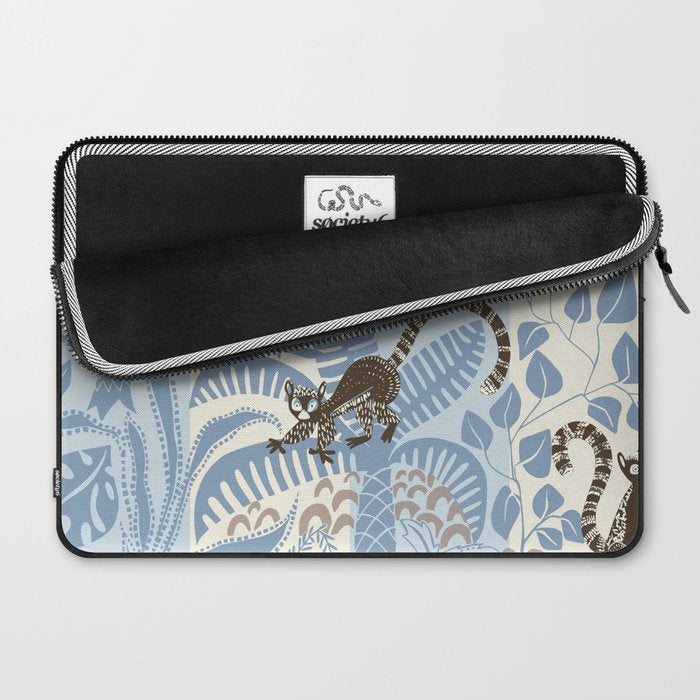 Jungle adventure striped blue Laptop Sleeve Gallery Image 2