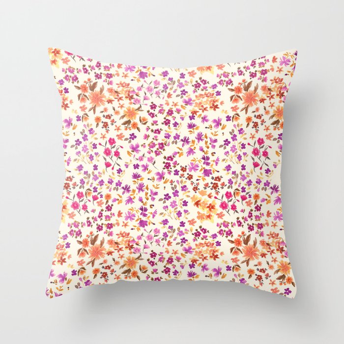 Pink summer blooming Throw Pillow Gallery Image 6