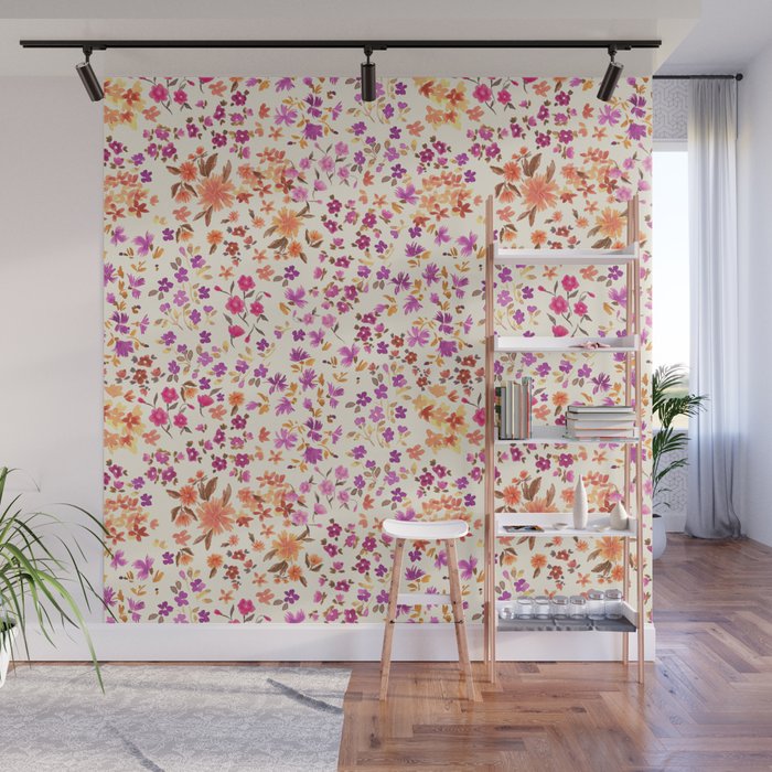 Pink summer blooming Wall Mural Gallery Image 1