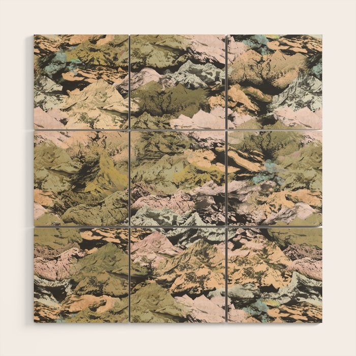 Abstract colorful dark mountains C Wood Wall Art Gallery Image 1
