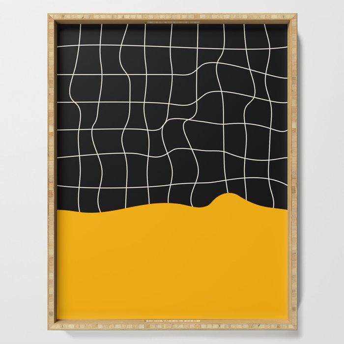 Sunkissed Gold | Warp Grid: Midnight Black Edition Serving Tray Gallery Image 1