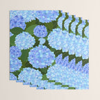 Light Blue Hydrangeas, Preppy Modern Flowers, Botanical, Floral Wrapping Paper Gallery Image 3