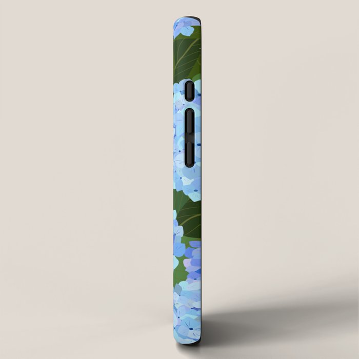 Light Blue Hydrangeas, Preppy Modern Flowers, Botanical, Floral iPhone Case Gallery Image 2