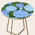 Light Blue Hydrangeas, Preppy Modern Flowers, Botanical, Floral Side Table Gallery Image 2