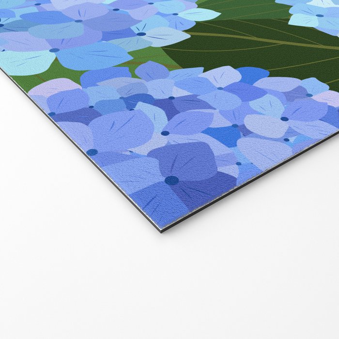 Light Blue Hydrangeas, Preppy Modern Flowers, Botanical, Floral Welcome Mat Gallery Image 2