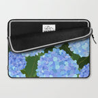 Light Blue Hydrangeas, Preppy Modern Flowers, Botanical, Floral Laptop Sleeve Gallery Image 2