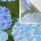 Light Blue Hydrangeas, Preppy Modern Flowers, Botanical, Floral Wall Tapestry Gallery Image 3