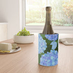 Light Blue Hydrangeas, Preppy Modern Flowers, Botanical, Floral Wine Chiller Gallery Image 4