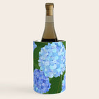 Light Blue Hydrangeas, Preppy Modern Flowers, Botanical, Floral Wine Chiller Gallery Image 2