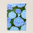 Light Blue Hydrangeas, Preppy Modern Flowers, Botanical, Floral Stationery Card Gallery Image 2